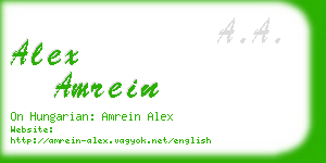 alex amrein business card